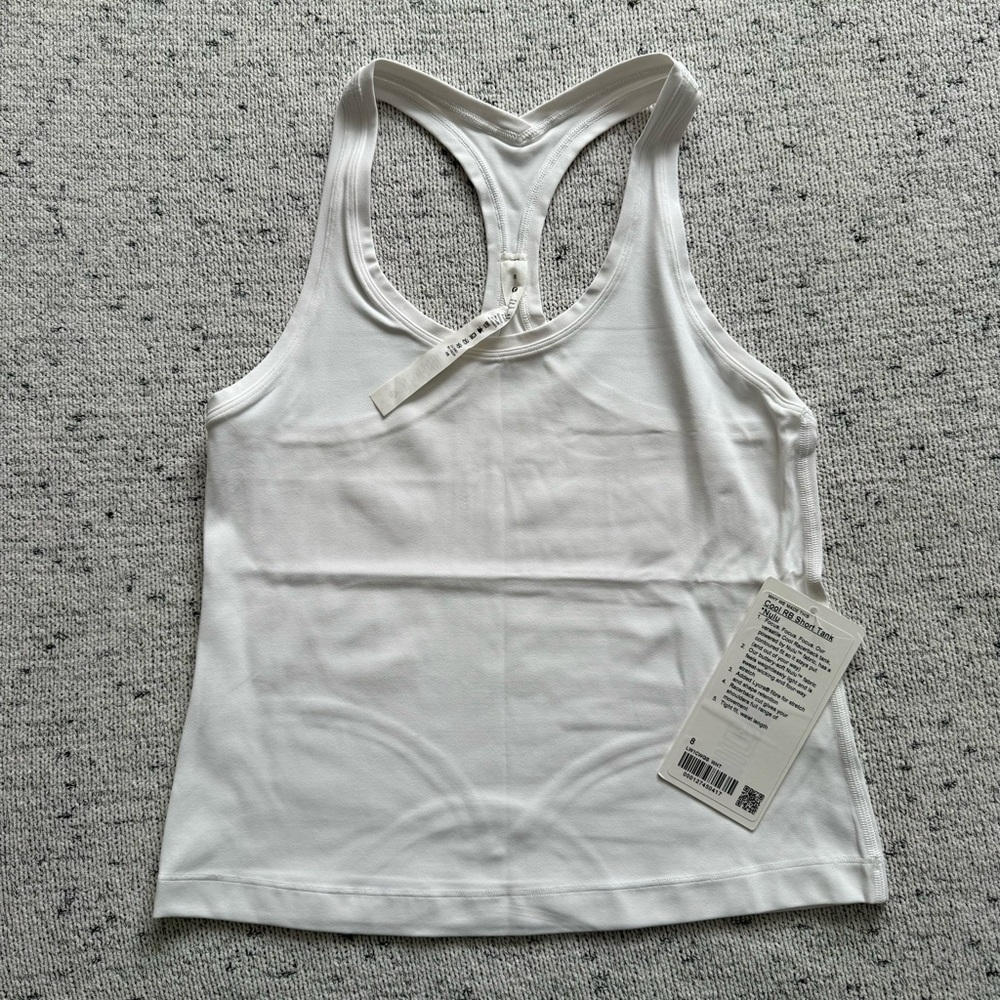 NWT lululemon Cool Racerback Short Tank- White
